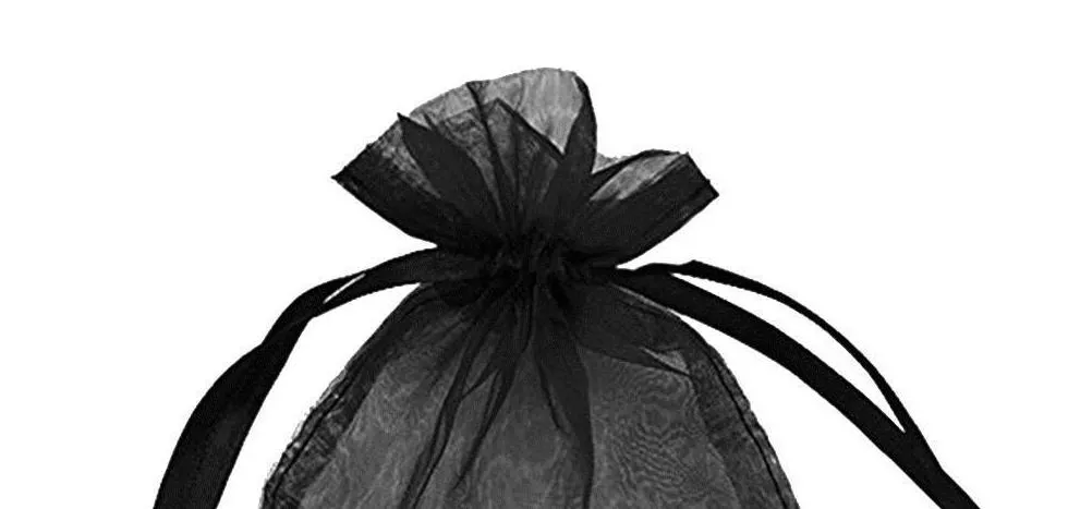 Sell 100pcs lot 7x9cm 9x12cm Black Organza Jewelry Gift Pouch drawstring Bags For Wedding favors beads jewelry265A