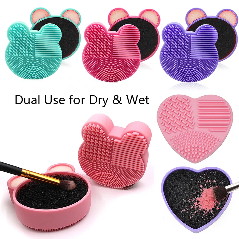 Limpiador De Brochas De Maquillaje De Silicona De Doble Uso Para