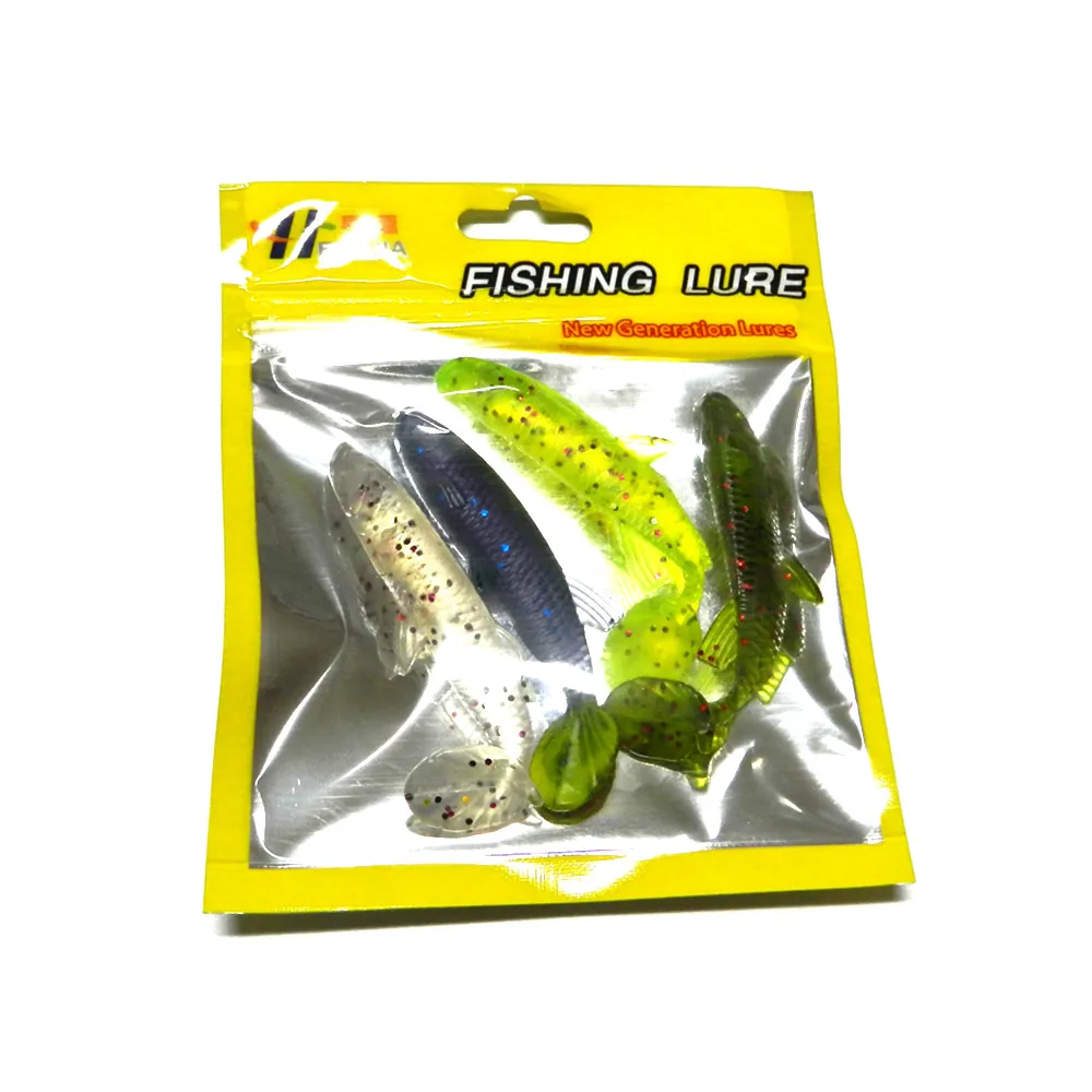 100bags/lot 5.5g 7cm Hengjia PVC Plastic Soft Lures Bass Soft Baits Fishing  Lure Worm Lifelike Swimbait Vivid Leurre Souple