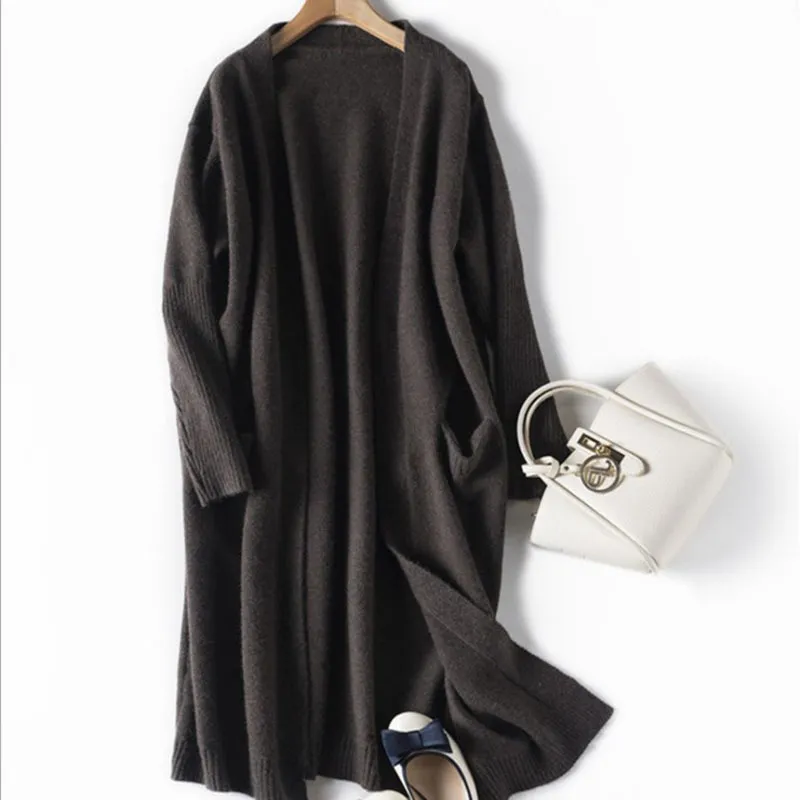 Women Black Cardigan Women Knitted Long Cardigans Sweater Elegant Autumn Winter Warm Coat Sweaters Asian Size S XL From 19 51 DHgate