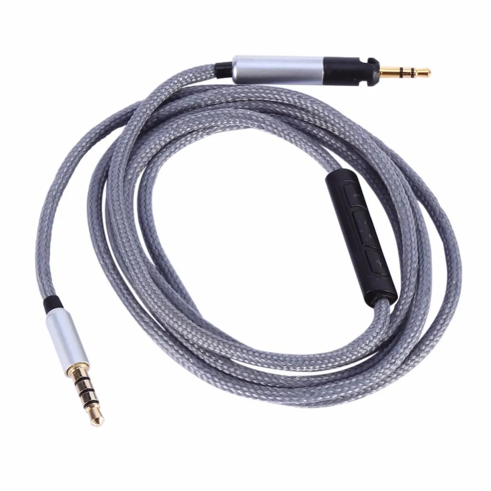 Freeshipping For Audio Technica ATH-M50x ATH-M40x 3.5mm Male Jack to 2.5mm Male Jack Nylon Replacement Headphone Extension Cable Mic