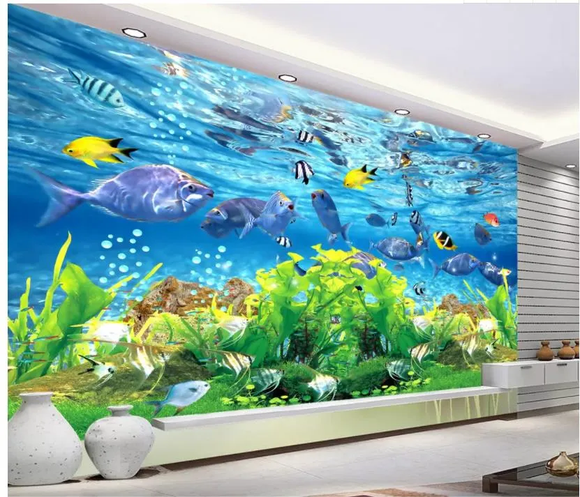 Clear underwater world 3D background wall mural 3d wallpaper 3d wall papers for tv backdrop