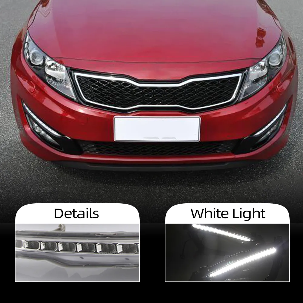 2st DRL DAYTIME RUNNING LIGHTS FÖR KIA OPPAKTA K5 2010 2011 2012 2013 FOG HEAD LAMP COVER CAR STYLING