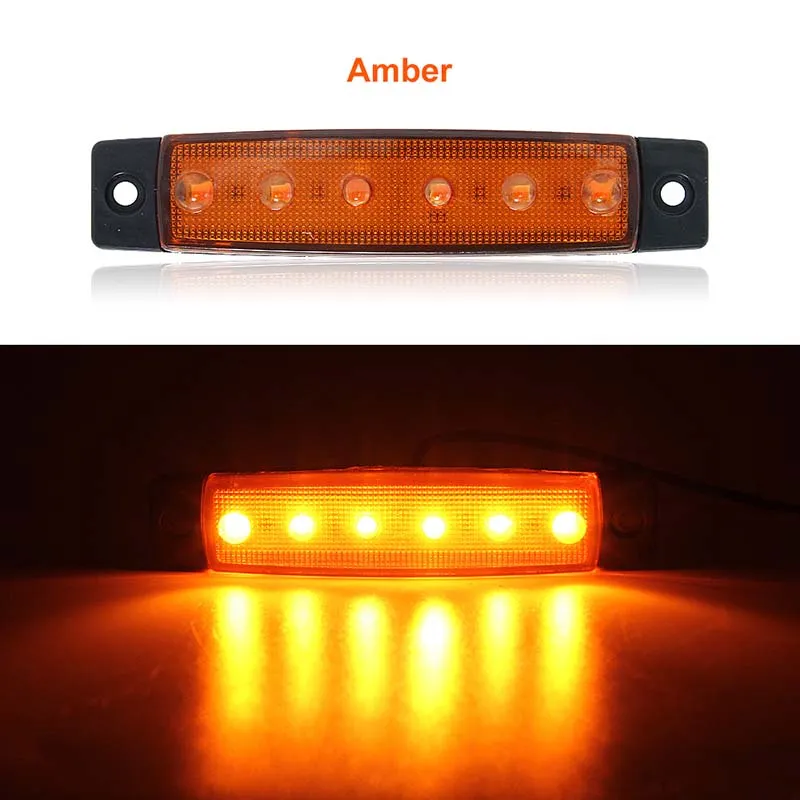 10x 12v 4 Smd Led Side Marker Orange Lights Trailer Caravan Truck Van - View #3