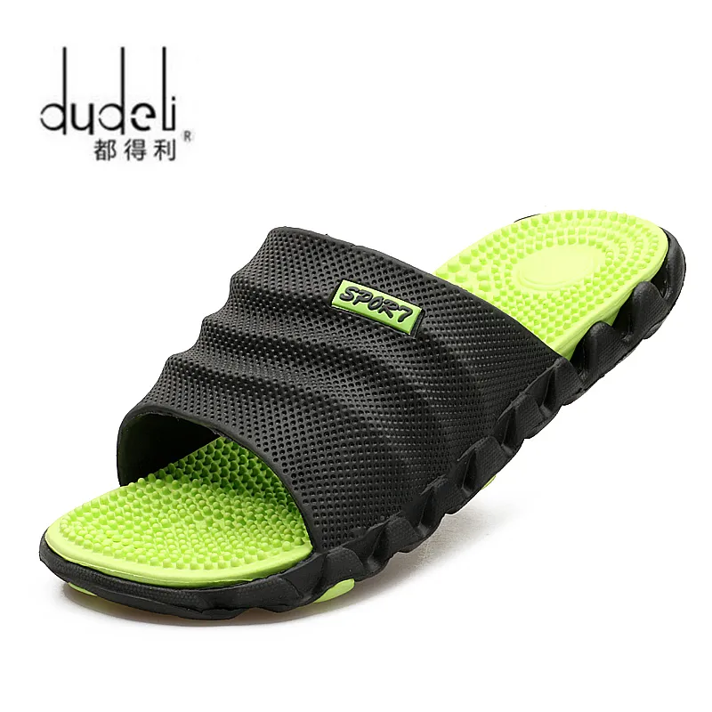 DUDELI 2018 New Summer Cool Water Infradito da uomo Pantofole da spiaggia con massaggio morbido di alta qualità, scarpe casual da uomo di moda