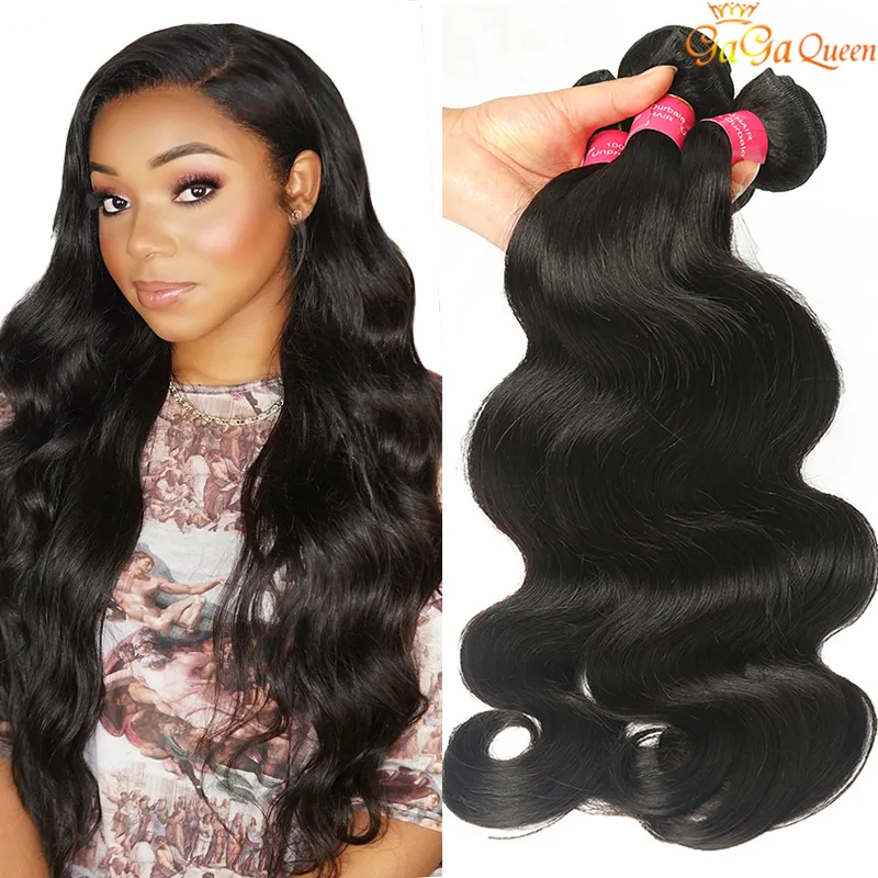 Brazillian Virgin Hair Body Wave 3 oder 4 Bundles Brasilianische Körperwelle Grade 8A Brasilianische Echthaarverlängerungen Nasses und gewelltes brasilianisches Haarbündel