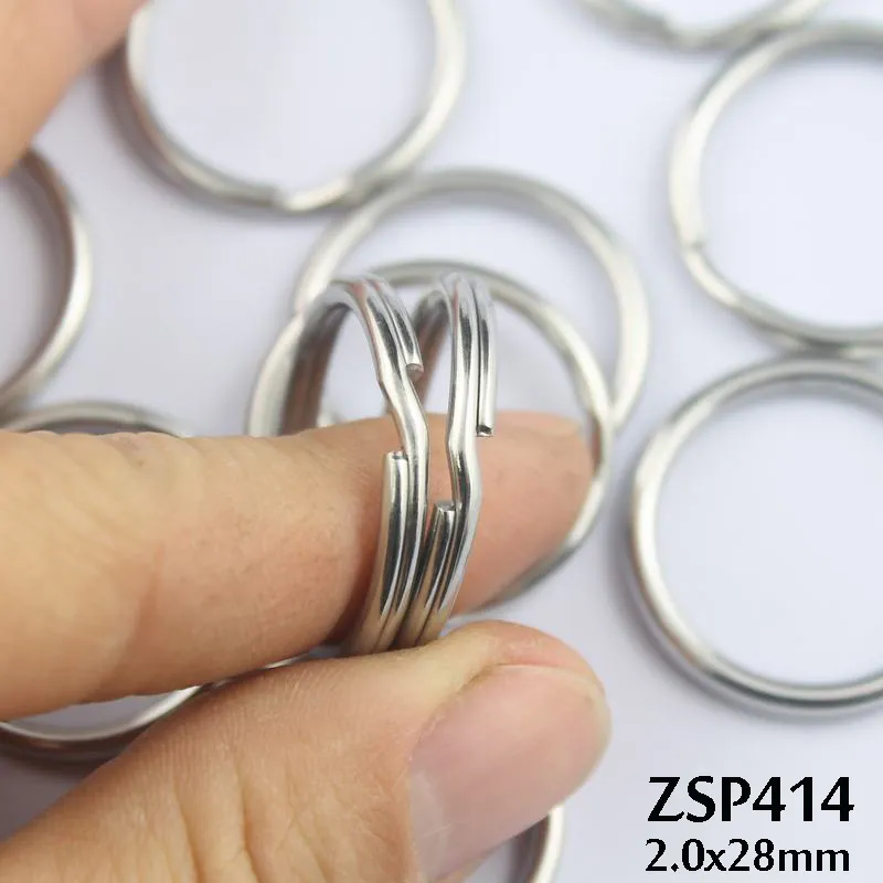 Big Stainless Steel Split Key Ring Keychain Keyring Hoop Ring Loop
