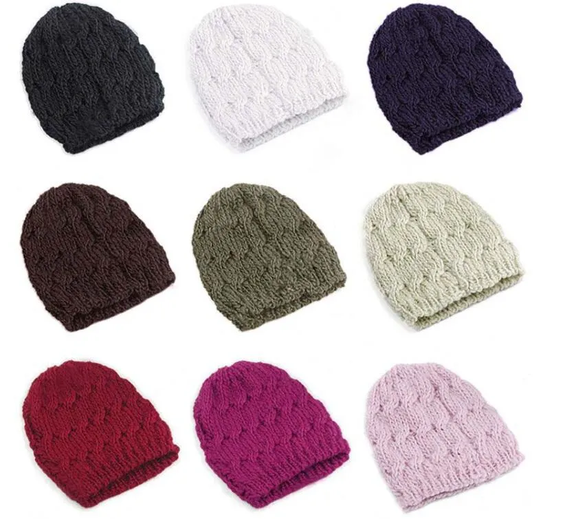 chapéu morno homens Moda feminina inverno chapéu Knitting Crochet Gorro exteriores de malha torção nó crânio boina chapéus gorro de lã malha gorro esporte warm