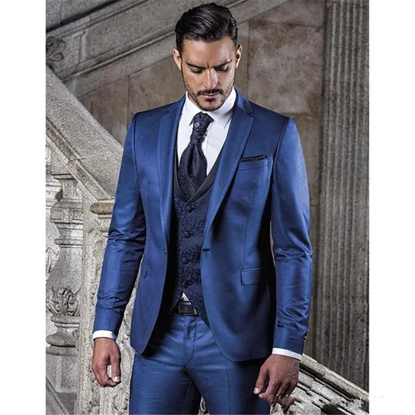 Fashion Blue Groom Tuxedos Notch Lapel Groomsmen Mens... From Coolman168,  $97.27 | DHgate.Com