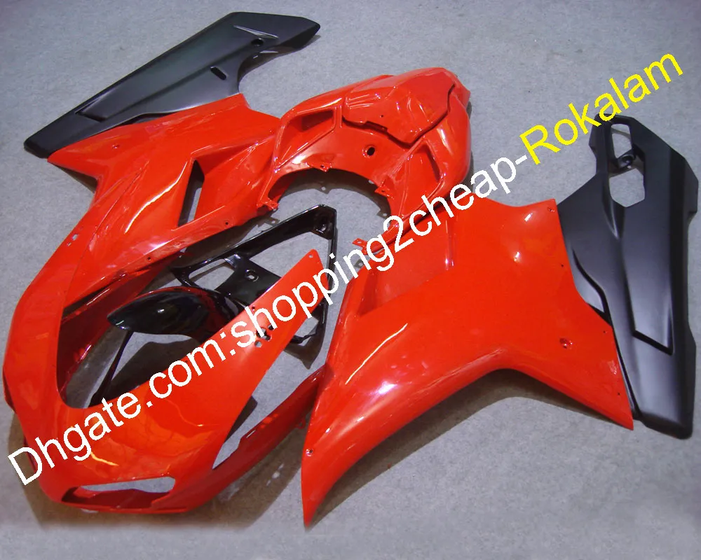 Rot Schwarz Verkleidung für Ducati 848 1098 1098S 1198 Shell 2007 2008 2009 2010 2011 Jahr Motorrad Karosserie Motorrad Set (Spritzguss)