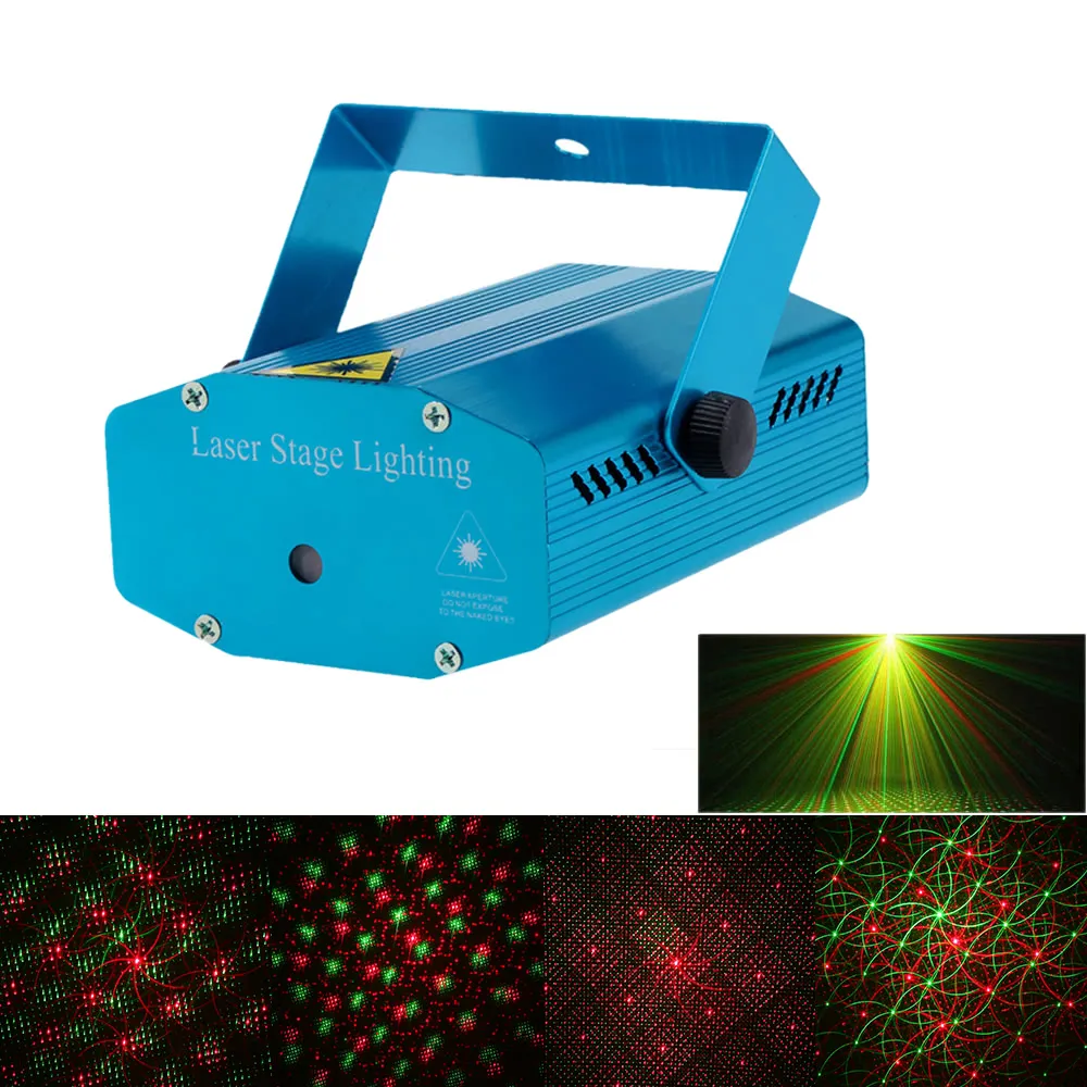 Mini Portable LED Laser Projector Stage Lights Auto Voice-activated Effect Light With Tripod for Disco DJ KTV Home Party Christmas