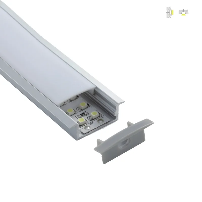 500 x 2M Zestawy / Lot Wall Wall LED LED aluminiowy Kanał z profilu Aluminium LED obudowa profilowa LED do ściany lub sufitu wbudowane światła