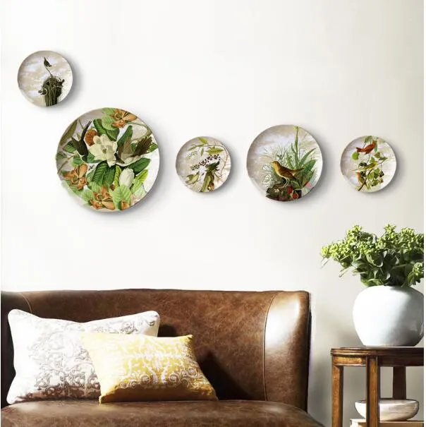 Retro-American Decorative Hanging Plates Nordic hanging plates ceramic wall decoration background wall combination hanging wall decoration