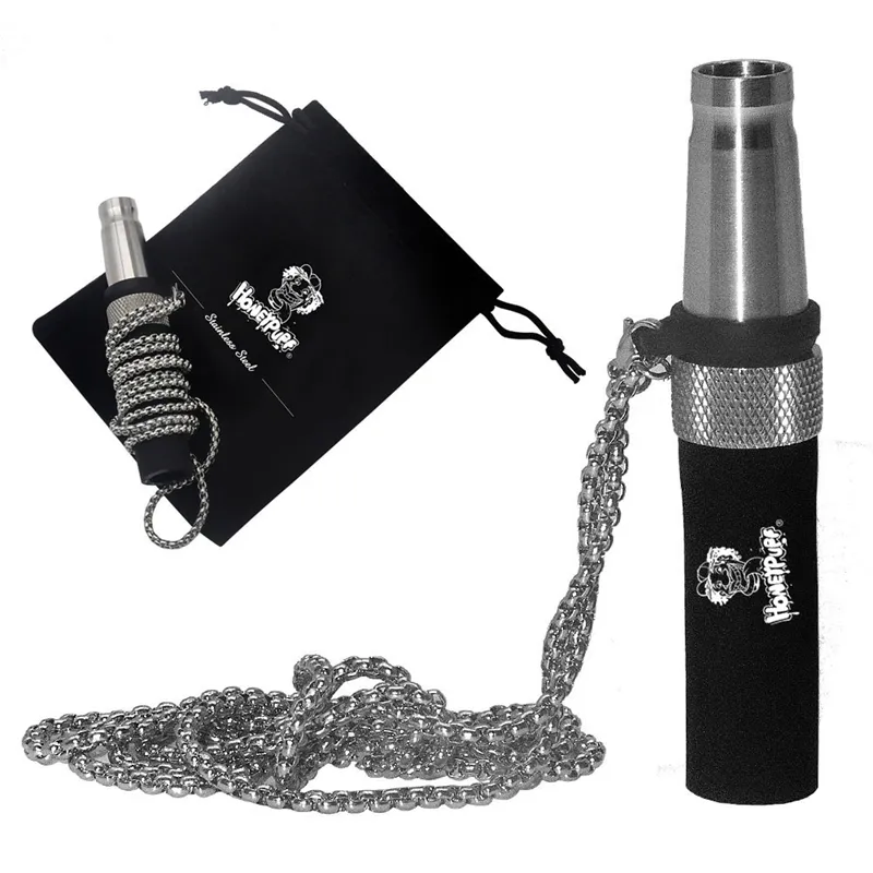 Newest Stainless Steel Filter Hookah Shisha Smoking Mouthpiece Mouth Tips Silicone Hose Portable Necklace Lanyard Rang Rope High Quality DHL