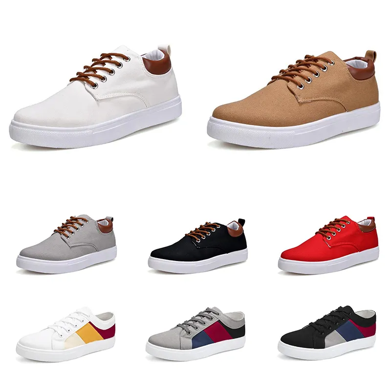 2020 scarpe casual uomini a buon mercato moda nero bianco blu navy khaki rosso mens comode scarpe da ginnastica di tela di formato 39-46 punto 4