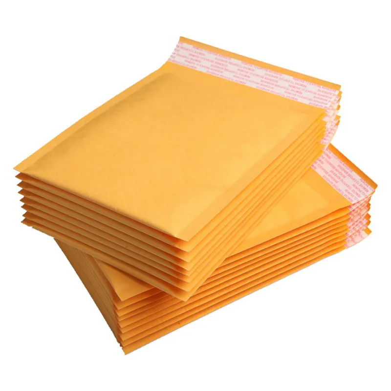 Kraft Paper Bubble Envelopes Pap￩is Bolsas de embalagem Maiars acolchoadas Bol￩ias de bolhas envelope Saco de armazenamento de correio