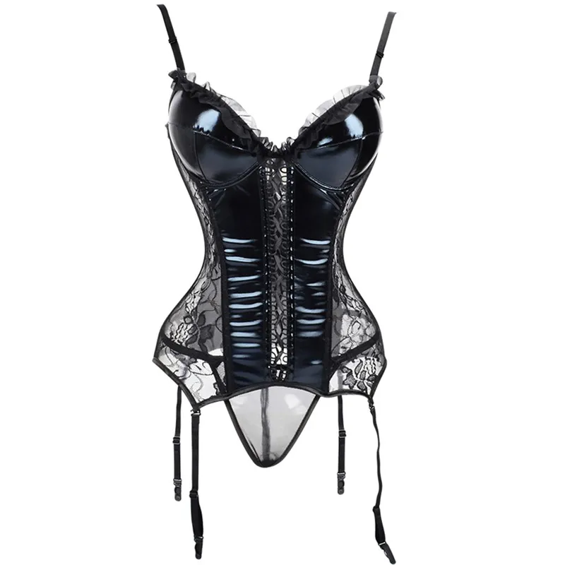 Sexy Lingerie Bustier Corset Steampunk Corsets Top Gothic Women Burlesque  Overbust Corselet Femme Wetlook Latex Lace Lingerie S XXL Red From  Bestielady, $12.39