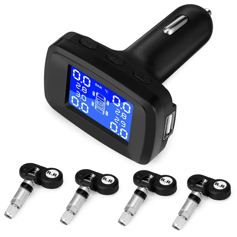 Système de surveillance de la pression des pneus de voiture ZEEPIN TY13 TPMS avec 4 capteurs internes