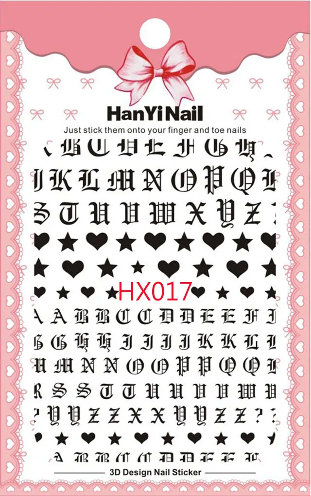 26 English Alphabet Nail Art Stickers Nail Art Decal Sticker Word Small  Letter Nail Tattoos Decal Stickers 3D Self-adhesive