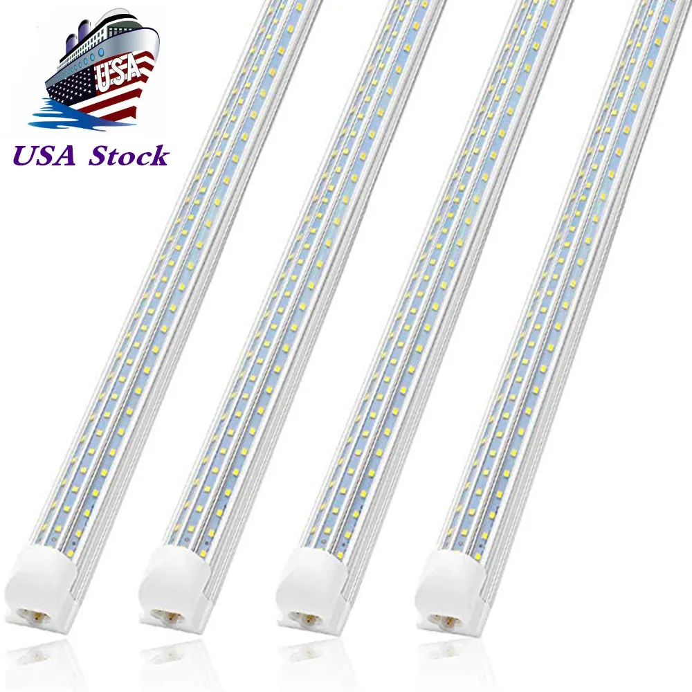 8ft LED Tube Light 120W Tubes LED intégrés en forme de D Éclairage à 300 degrés 576LEDs 12000 Lumens AC 100-305V Stock aux États-Unis