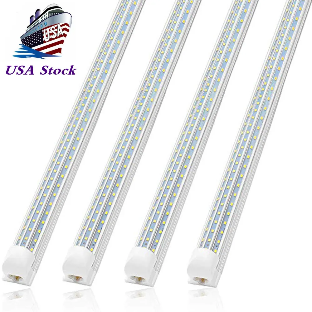 8 Foot LED Tube Lights, 120W D Shaped Integrated LED Tubes, 300 Degree ...