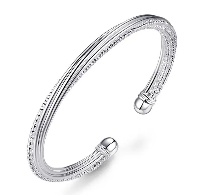 925 Sterling Silver Bangle Bracelet for Women Jewelry OL Style Line Cuff Designer Bangles Bracelets Wholesale
