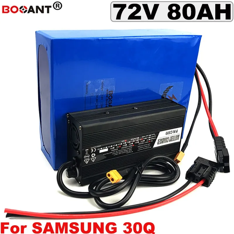 가장 큰 전원 10KW 72 볼트 80ah 전기 자전거 리튬 배터리 원래 삼성 30Q LG 18650 셀 72 볼트 전자 자전거 배터리 + 175A BMS