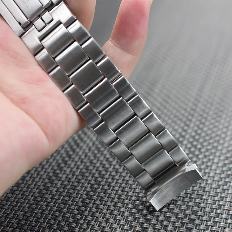 Uhrenzubehör 20mm 22mm Armband gebürsteter Topcoat reiner massiver Edelstahl Schmetterlingsschnalle Armband für Omega Watch275N