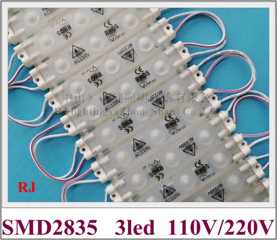 AC220V / AC110V入力注入LEDモジュールライト2W SMD 2835 3 LED IP65 110mm * 20mm * 8mmスーパー明るい2019新しいIP65防水3年保証