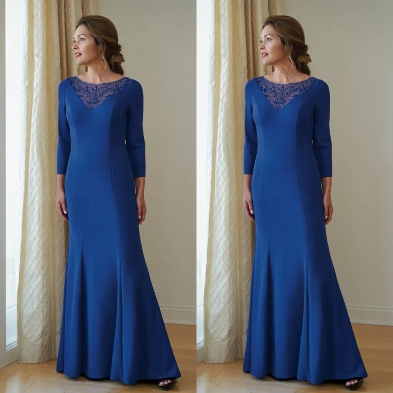 2019 Jasmine Jumpsuits Mother of the Bride Dresses Scoop Neck Long Sleeve Evening Gowns Wedding Guest Mother s Dresses Vestidos De Novia