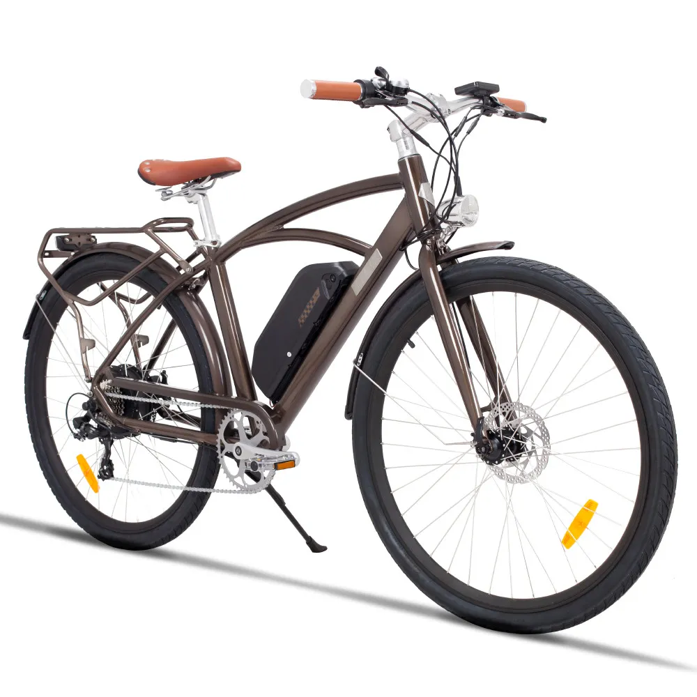 혜성 7 속도 Ebike 700C 레트로 도시 자전거 5 Pacool 전기 자전거 48V 13Ah 624W 강력한 리튬 이온 배터리가 긴 지구력