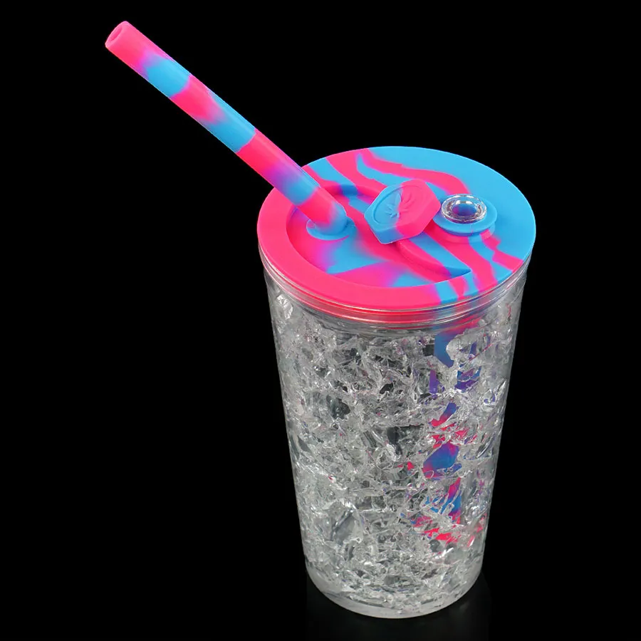 157mm*68mm Plastic Cup water pipe silicone hookah smoking tobacco bong Heady wax Oil Rigs herb bubble fast freezing