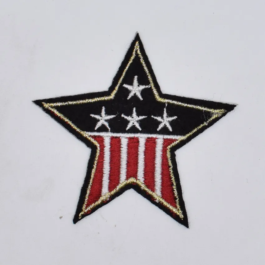 Järn på fläckar Amerikanska flaggan Broderier Patch för kläder Applique Badge Cool Jacket Klistermärken Apparel Craft DIY Tillbehör