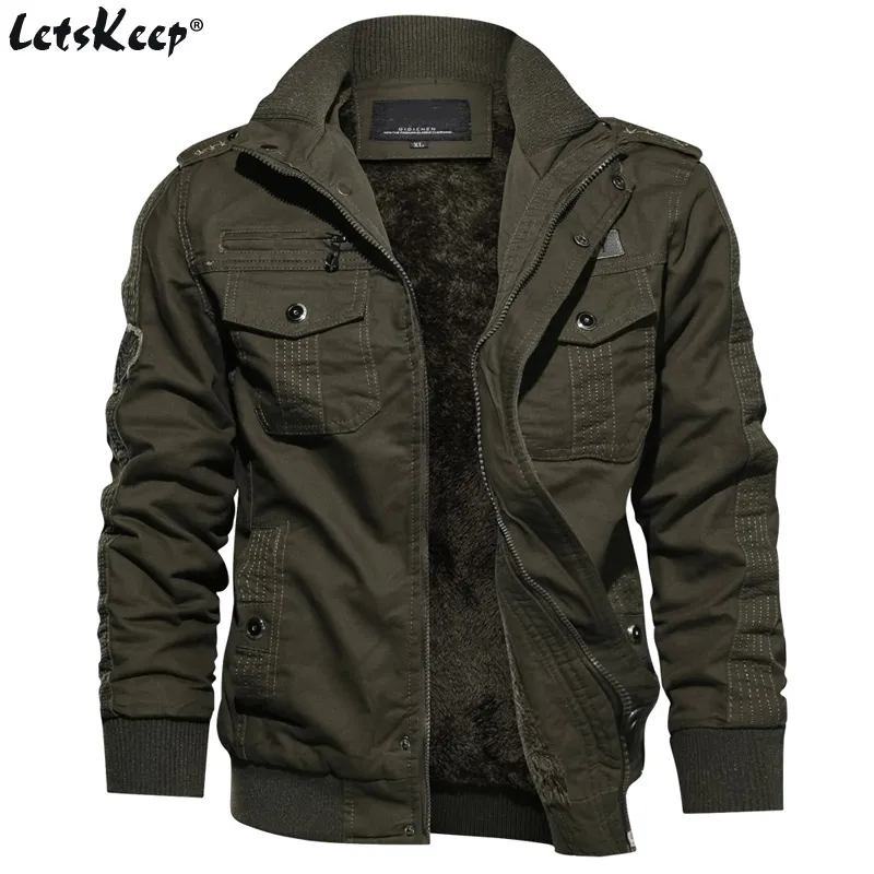 M-6XL LetsKeep hiver polaire blouson aviateur hommes badges armée militaire vestes manteau hommes parkas tactiques vêtements d'extérieur grande taille, MA498