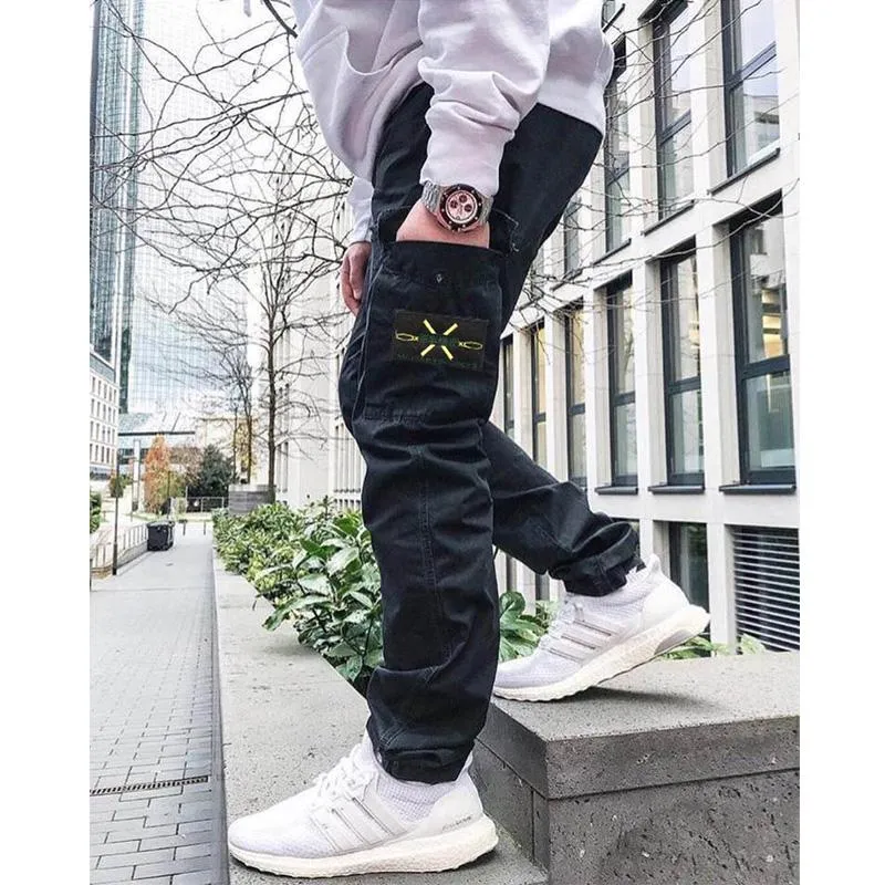 21SS Männer S Jogginghose Overalls Retro Marke Neue Hose Männer Im Freien Reise Multi-tasche Ykk-reißverschluss Elastische Gurtband Abzeichen design Perfekt