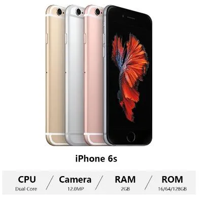 Unlocked Original Apple iPhone 6S support fingerprint Dual Core 2GB RAM 16/64/128GB ROM 4.7" iOS LTE 12.0MP refurbished mobile phone