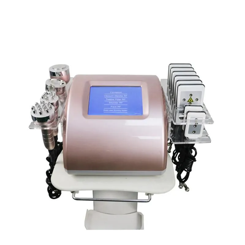 6 In 1 Ultrasone Cavitatie Afslanken Machine Radio Frequentie Gezicht Opheffen Lipo Laser Vacuüm RF Huidverstrakking Gewichtsverlies Body Shaping