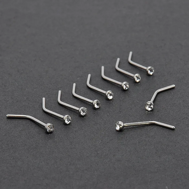 100PCS Punk Style Piercing Nose Lip Body Jewelry For Man Women Studs 1 8mm Stainless Steel Body Piercing Jewelry272r