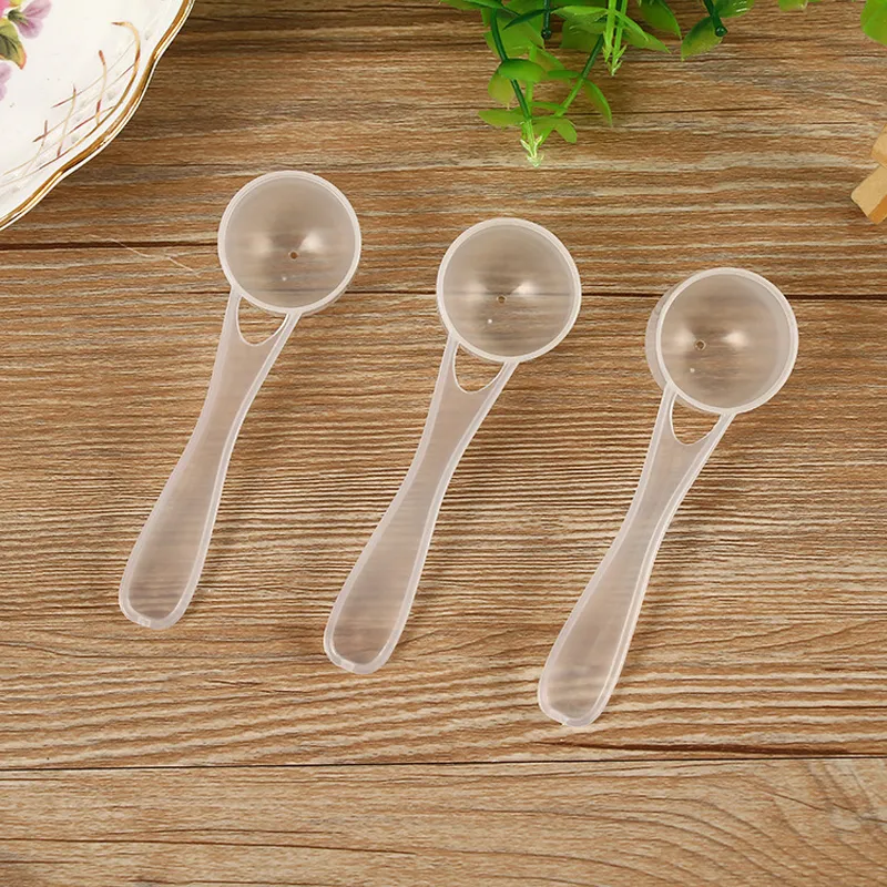 100pack 5g10ml Plastic Measuring Spoons In White Blue Transparent