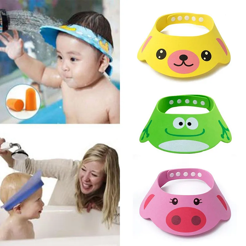 Neue Bademütze für Kinder, verstellbare Baby-Duschhaube zum Schutz von Shampoo, Haarwaschschutz für Kinder, wasserdichte Kappe #256643