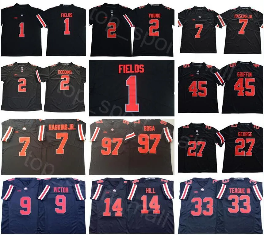 2020 NCAA Ohio State Buckeyes 1 Justin Fields Jersey JK Dobbins Chase