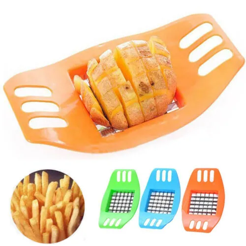 French Fry Cutter Potato Slicer Cutter Stainless Steel Vegetable Chopper Chips Making Tool Potato Cutting Fries Tool Kitchen Accessories
