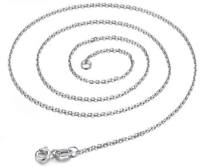 1mm 925 Sterling Silver Chains Smycken Diy Mode Kvinnor Gåvor Länk Rolo Kedja Halsband med hummer Clasps 925 Stämpel 16 18-24 inches