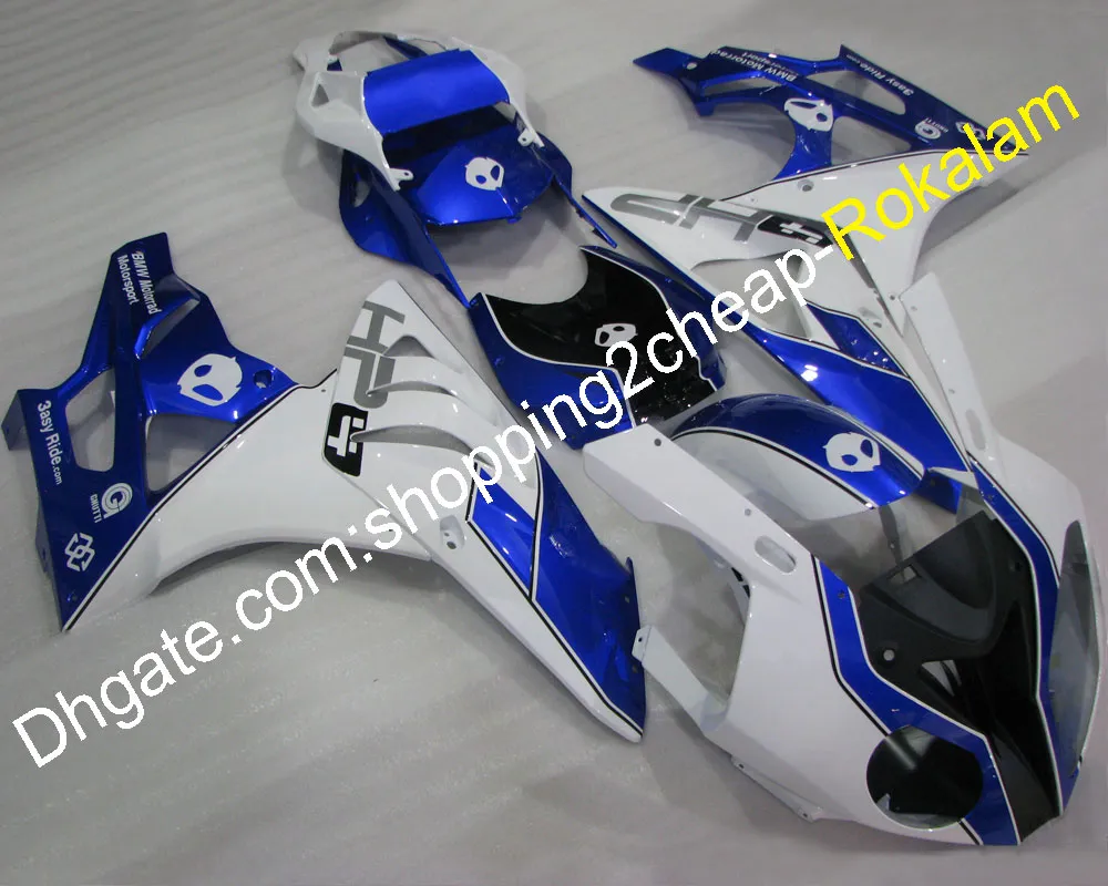 Для BMW Motorbike оболочки S1000RR Комплект обтекателя S1000RR S1000 RR 2010 2011 2011 201 201 201 201 2014 Голубой белый мотоцикл (литье под давлением)