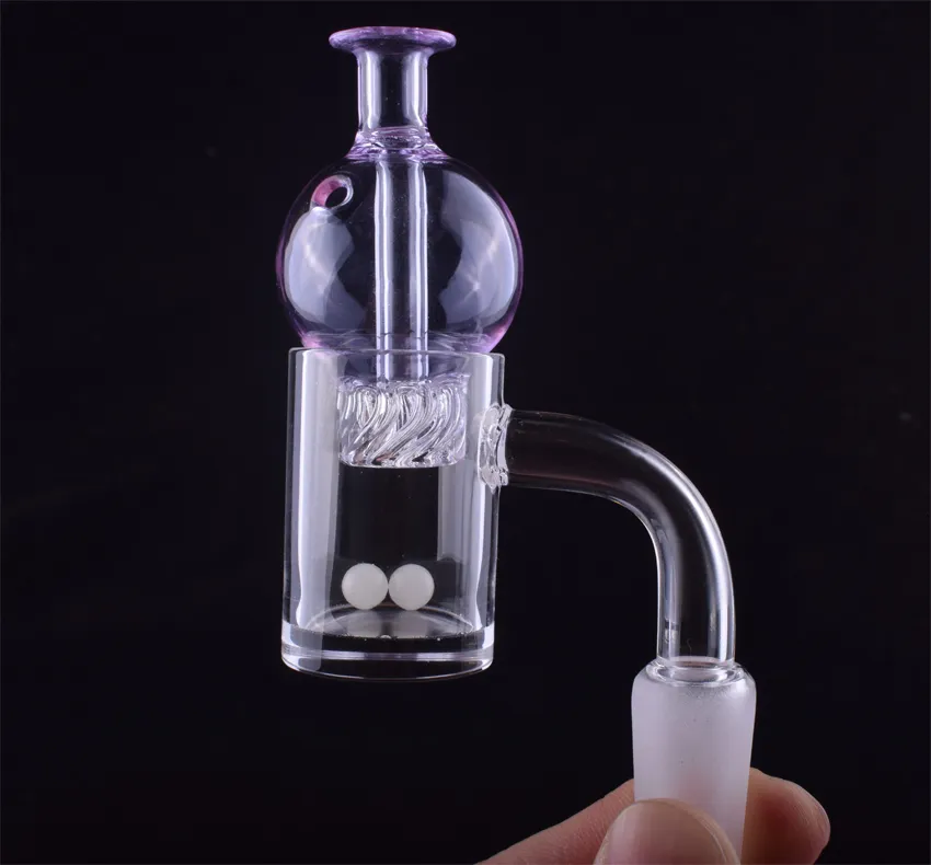 Terp Pearl Cyclone Spinning Carb Cap이있는 5mm 하단 석영 Banger 석영 Domeless 못 10mm 14mm 18mm dab rig 수도관 용