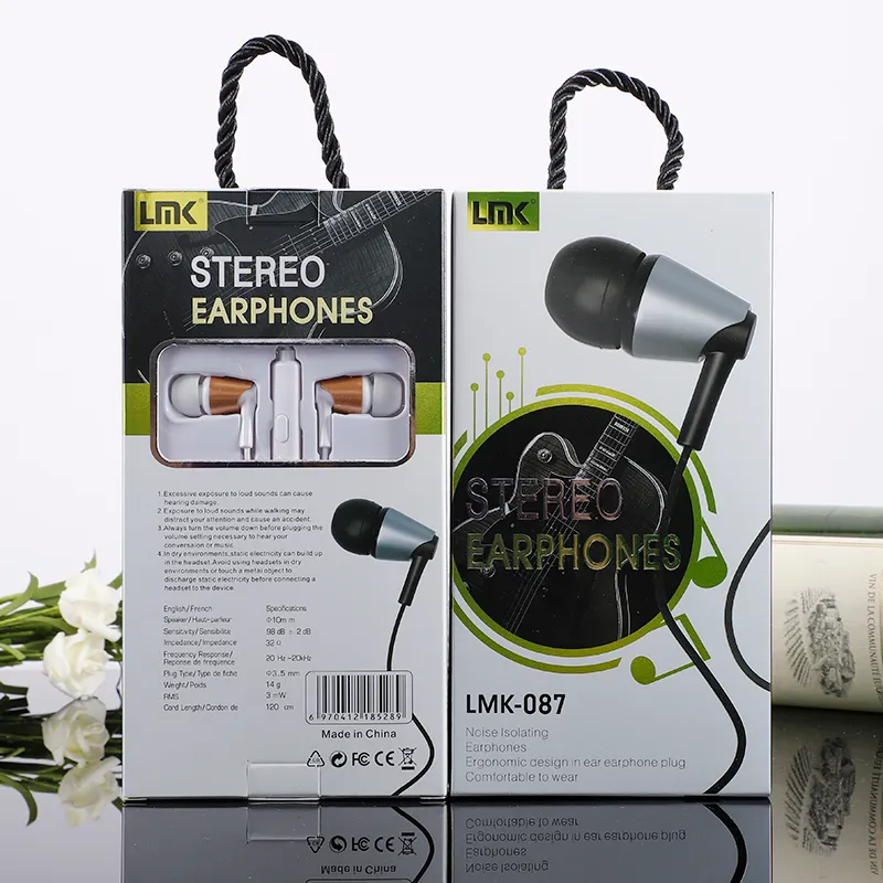 Auricolari stereo cablati con audio super basso da 3,5 mm con microfono per smartphone Samsung Xiaomi