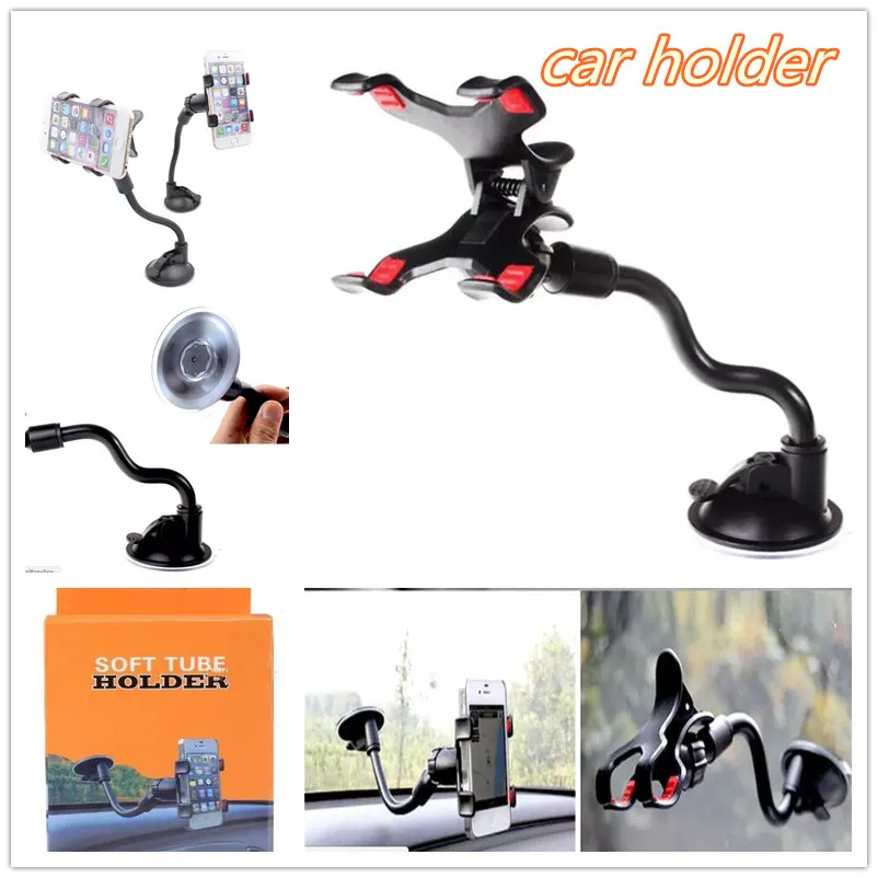 Universele autohouders monteren met clip zuignap 360 graden geroteerde voorruit telefoonhouder voor 4,7 inch 6.8 inch Cellphone en doos