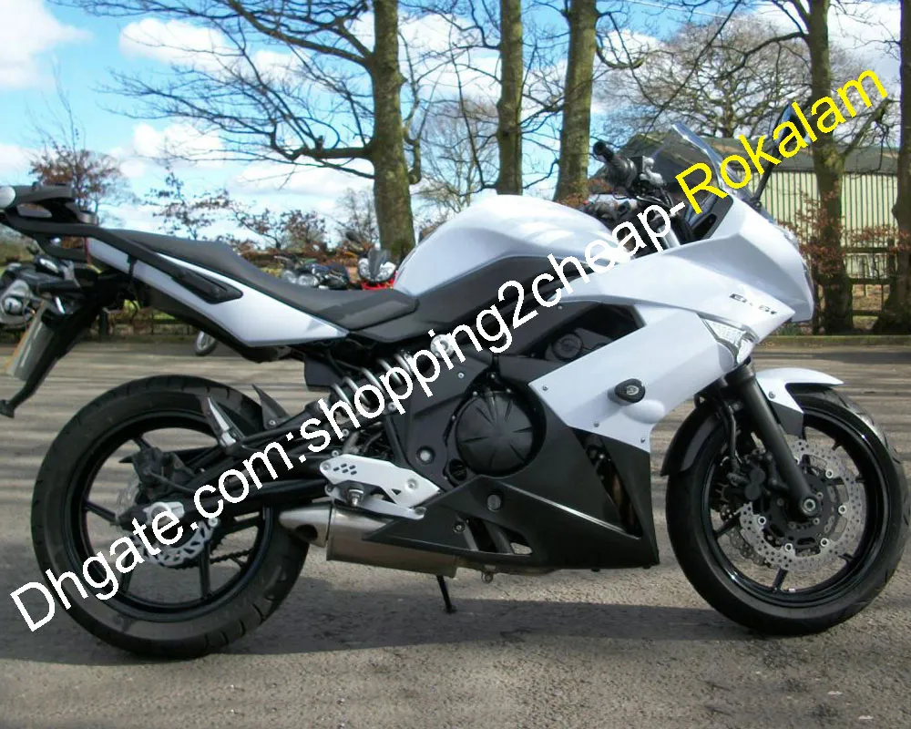 Kits de carénages ABS pour Kawasaki Ninja 650R ER6F ER-6F ER 6F Kit de carénage de moto blanc noir 09 10 11 2009 2010 2011