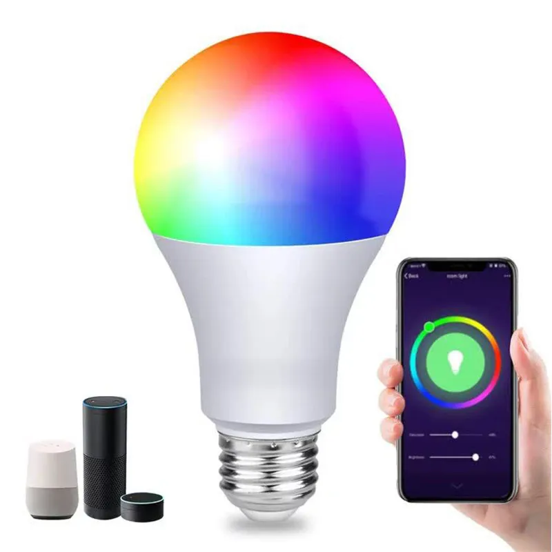 Amazon Alexa Google Home RGB Warm Light White Light E27 7W AC85-265V LED 전구등과 함께 스마트 WiFi LED 전구 작업