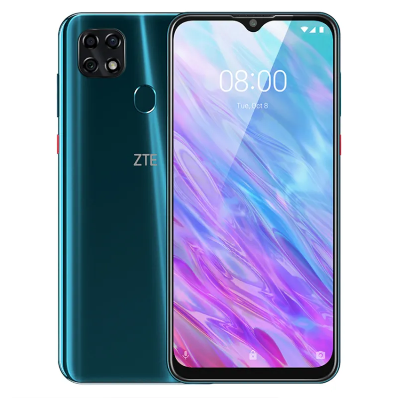 Original ZTE-blad 20 Smart 4G LTE Cell Phone 4GB RAM 128GB ROM HELIO P60 OCTA CORE 6.49 "Fullskärm 16mp Fingerprint ID Face Mobiltelefon